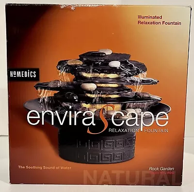 NIB HoMEDICS EnviraScape Rock Garden Illuminated Relaxing Water Fountain WFL-ROC • $59.99