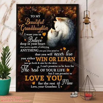 Cat Grandma To My Beautiful Granddaughter I Want You To Believe Paper Poster ... • $15.42