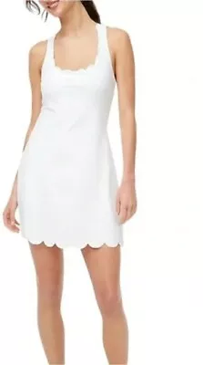 J. Crew Scalloped Active Mini Dress White  BQ150 MEDIUM  NWT • $35