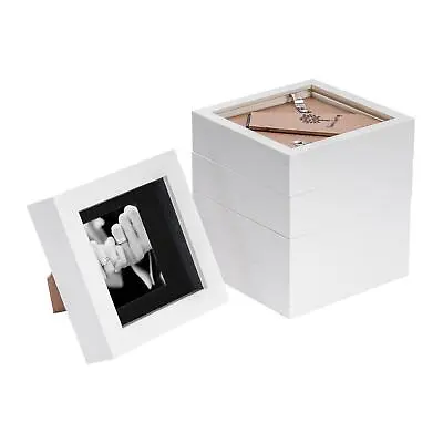 £14.99 • Buy 5x 3D Box Photo Frames Picture Display 4 X 4  With 2 X 2  Mount White/Black