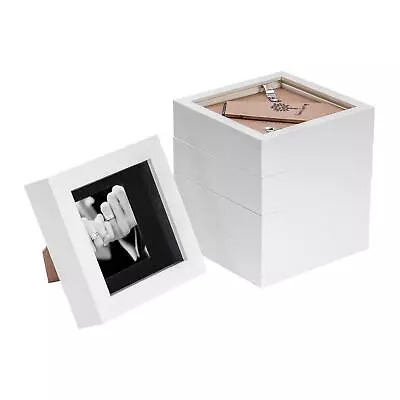 £14.99 • Buy 5x 3D Box Photo Frames Picture Display 4 X 4  With 2 X 2  Mount White/Black