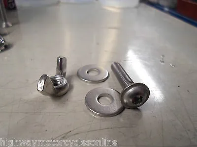 Yamaha M6 Stainless Steel Flange Dome Head Bolt With Wing Nut And Washers • £3