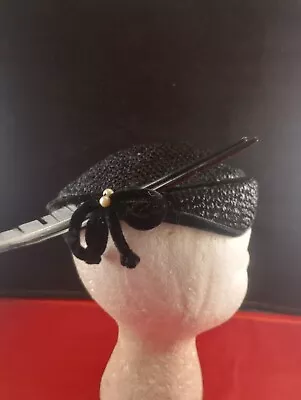 Vtg Antique 1920's 30's Black Feather Cocktail Millinery Women's Ladies Hat *97 • $40