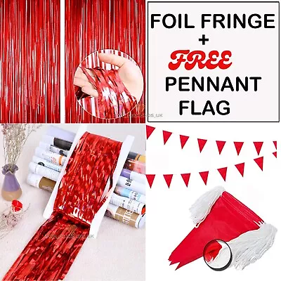 £2.39 • Buy 2m-3m Foil Fringe Tinsel Shimmer Curtain Door Wedding Birthday Party Decorations