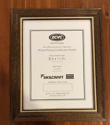 Skilcraft Wood Certificate Frame 8.5  X 11  Matted • $15.99