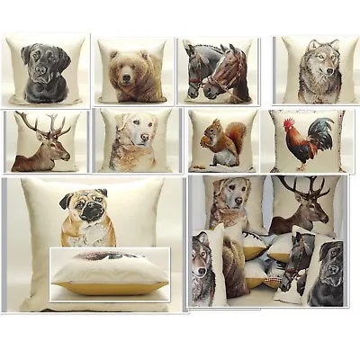£8.99 • Buy Tapestry Animal Cushion Covers Featuring Dogs Wolf Deer Horses 