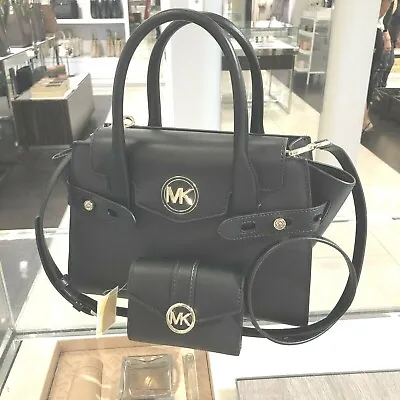 Michael Kors Medium Satchel Handbag Bag Tote Messenger Purse And Wallet Set • $149