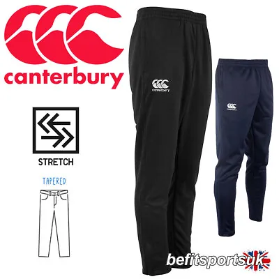 Canterbury Tracksuit Tapered Pants Mens Track Bottoms Zip Pockets Black S M L Xl • £43.95