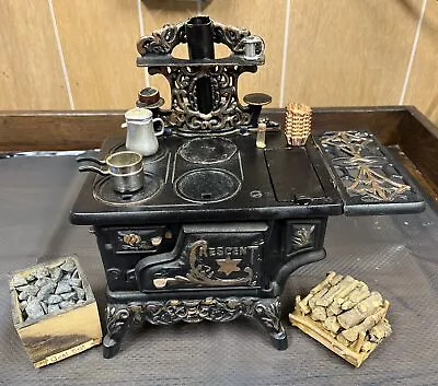 Vintage Crescent Cast Iron Stove Model With Accessories • $69.99