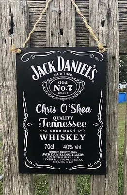 Jack Daniels Personalised Wooden Plaque Sign 20x28.5cm BarGARAGEShed Home • $20