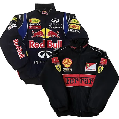 Unisex Adults F 1 Team Racing Embroidery Cotton Padded Zip Racing Jacket • $55.19