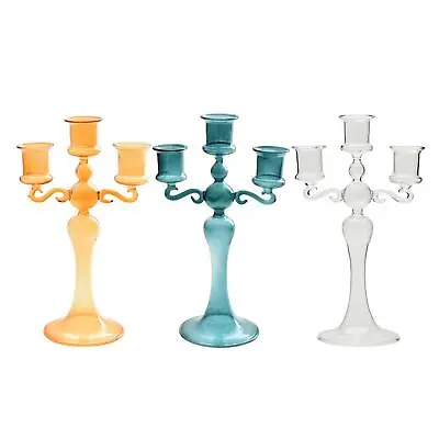 Glass Candle Holder Candelabras Table Centerpiece Glass • £14.47