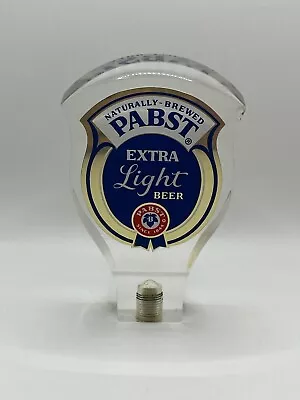 Vintage Round Acrylic Lucite Pabst Blue Ribbon Extra Light Beer Tap Handle • $16.95