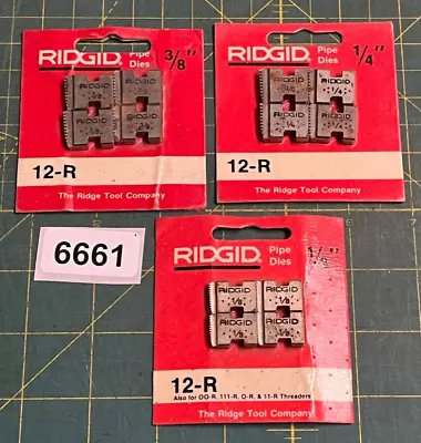 Set Unused Ridgid Pipe Die: 1/8 1/4 3/8 Set NPT 12-R (6661) • $59.99