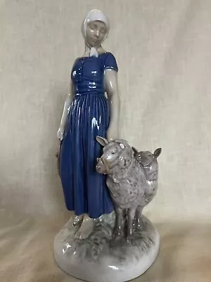 Vintage B&G Figurine #2010 Girl W/ Sheep 10-1/4  FLAW • $50