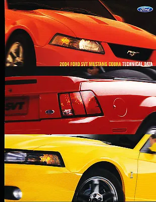 2004 Ford Mustang SVT Cobra Sales Brochure Card Sheet • $9.56