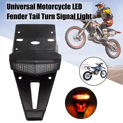 Motorcycle Rear Fender Brake Tail Light License Plate Lamps Dirt Bike For Enduro • $17.18