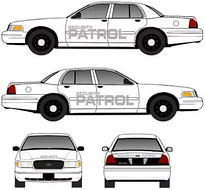 Security Company Patrol Car Vinyl Decals Stickers Logos Complete Set Doors Trunk • $80