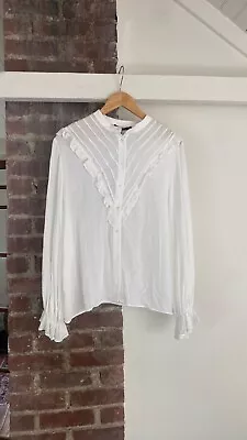 Zara Women’s White Babydoll Blouse Large • $20