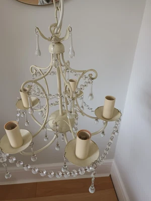 £20 • Buy Laura Ashley Chandelier Lavenham 5 Arm Ceiling Fixing With Crystal Droplets