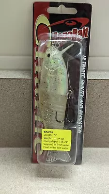 Rare MEGABAIT CHARLIE 5  Swimbait 1-1/4OZ Metallic Ghost White Suspend/Float • $39.95