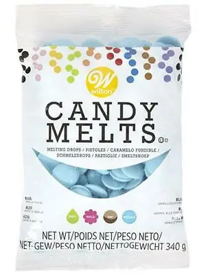 WILTON CANDY MELTS 340g COLOURED CHOCOLATE BAKING BUTTONS CAKES SWEETS BLUE  • £4.49