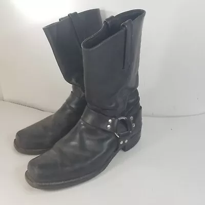 Frye Harness Black Leather Motorcycle Boots Mens Size 11 • $99.99