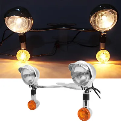 Passing Turn Signal Lamp Driving Fog Spot Light Bar Kit For Harley Motorcycle • $64.99