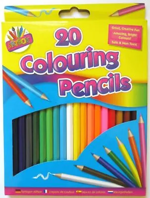 20Pc Kids Adult Bright Colouring Pencils Set Art Craft School Stationery • £2.89