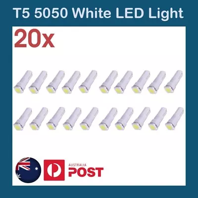 20pcs Of  5050 SMD T5 Car Dash Wedge Dashboard Instrument LED Light White 12V DC • $7.61