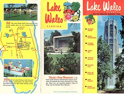 Lake Wales Florida Vintage Travel Brochure Map Points Of Interest Photos  • $13