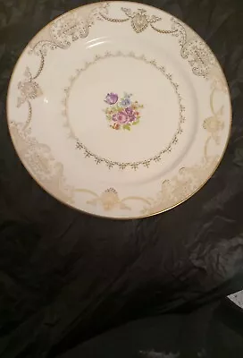 Vintage American Beauty By Stetson 10 1/4  Dinner Plates 22 KT Gold Set Of 8 • $65