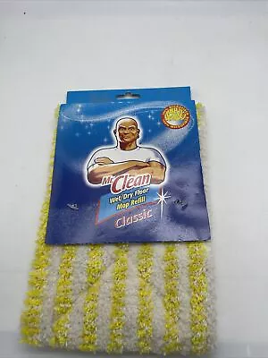 Mr Clean Yellow White Wet Dry Mop Refill Microfiber Machine Washable. New! • $6.99