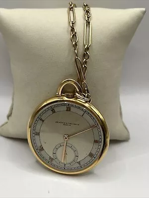 $5200 • Buy Swiss Vacheron Constantin Pocket Watch 18K Yellow Gold With Chain