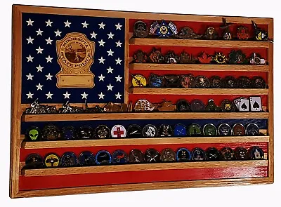 Minnesota State Trooper / Police Challenge Coin Display Flag 70-100 Coins TRAD • $149.99