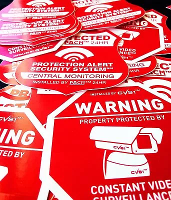 Security Stickers Pack 11 Alarm Stickers 4 Security Camera CCTV Decals See Store • $6.95
