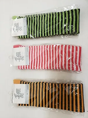 Thigh High Socks Costume Choose  Black/yellow  White/coral Black/green Size 9-11 • $6