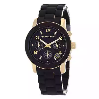 Michael Kors Runway Chronograph Quartz Black Dial Ladies Watch MK7385 • $158.96