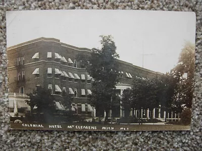 Rppc-mount Clemens Mi-colonial Hotel-mt-michigan-real Photo-macomb County Mich • $9.95