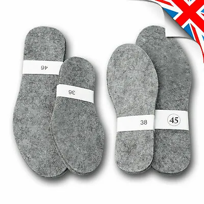 £2.85 • Buy Warm INSOLES THICK FELT SHOES Iinner For Boots, Shoes // Mens, Women, Unisex UK