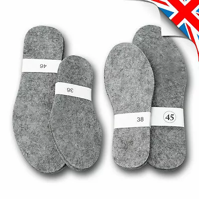 £2.19 • Buy Warm INSOLES THICK FELT SHOES Iinner For Boots, Shoes // Mens, Women, Unisex UK