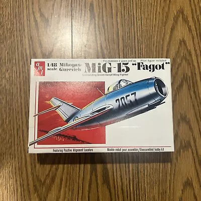 Vtg Rare 19070s AMT Model 1:48 MiG-15 Fagot Mikoyan Gurevich Soviet Fighter Gift • $29.69