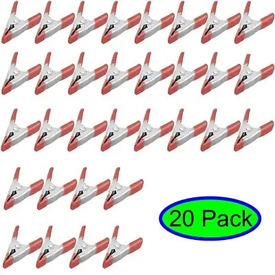 Clamps Lot 20x 2 Inch Spring Heavy Duty Metal Mini Catch Red Clip Jaw Opening • $13.99