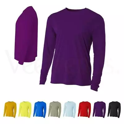 A4 Mens Dri-Fit 100% Polyester UPF 44+ UV Performance Long Sleeve T-Shirt N3165 • $12.56