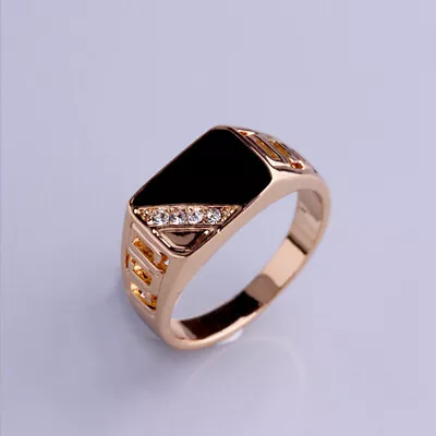 Men's Rhinestone Titanium Alloy Rings Finger Ring Jewelry Couple Fashion Ring UK • £2.96