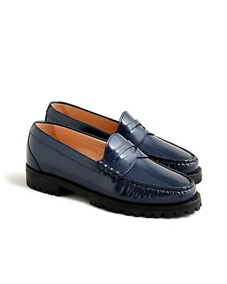 J CREW Winona Lug-sole Penny Loafers In Spazzolato Leather 8 1/2 $228 BT893 • $50