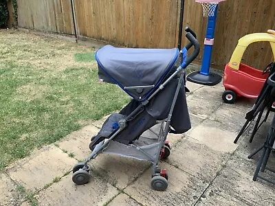 Maclaren Quest Stroller Charcoal / Harbour Blue With Rain Cover VGC  • £170