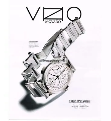 1998 Movado Vizio Chronograph Wrist Watch Vintage Ad  • $8.95