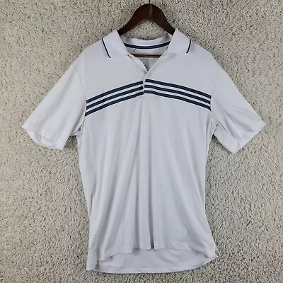 Adidas Puremotion Michelob Ultra Polo Shirt Mens M White Striped Embroidered S/S • $10.78