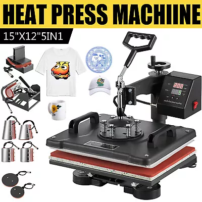 15 X12  8 IN 1 Combo T-Shirt Heat Press Transfer Machine Sublimation Swing Away • $166.90